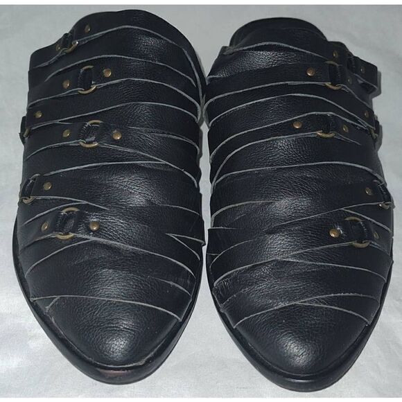 KDB ∆ Kelsi Dagger Womens Leather Slides, Black, Size 7.5 - Picture 1 of 7